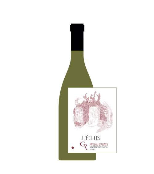 Étiquette sur bouteille de  L'Éclos rouge