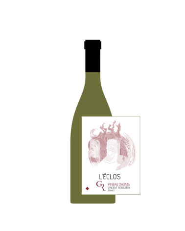 Étiquette sur bouteille de  L'Éclos rouge