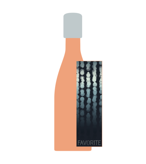 Bouteille Favorite rosé illustrée étiquette