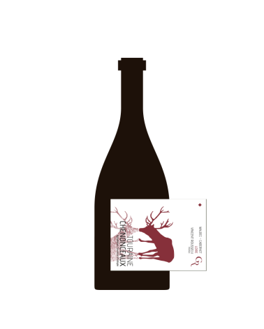Bouteille Chenonceaux rouge illustrée étiquette